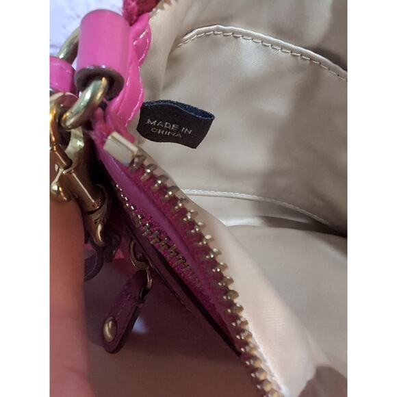 COACH Wristlet Pink Leather Multi Triple Zipper and Pockets Clutch Large Wallet - Picture 8 of 13